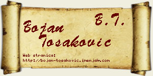 Bojan Tošaković vizit kartica